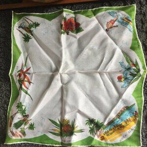 Vintage Hawaii Silk Handkerchiefs Set of Three